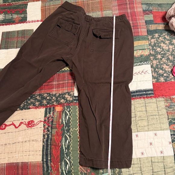 JM Collection Petite Dark Brown Cotton Pants cropped - Picture 6 of 8